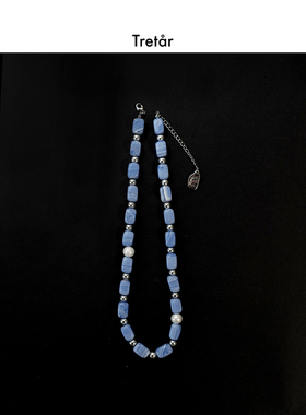 天然石玉石项链海盐叮当