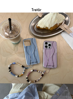 Tretar「冰川&桃粉」双面覆膜 磨砂大孔 IMD手机壳 适用iPhone17Pro