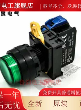 原装IDEC和泉绿色带灯按纽开关YW1L-M2E10QM3G YW-DE YW-E10 1A