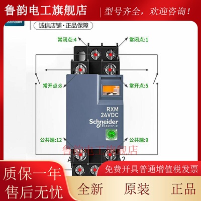 施耐德小型继电器RXM2LB2BD8脚11脚14脚DC24VAC24V220V RXM4LB2B
