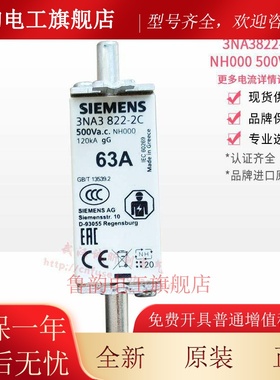 库存现货德国siemens西门子熔断器保险3NA3832-2C 125A 500V NH00