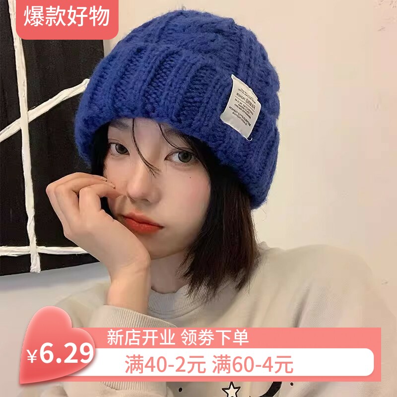 秋冬时尚针织帽女款韩版时尚麻花毛线帽保暖护耳多色可选休闲