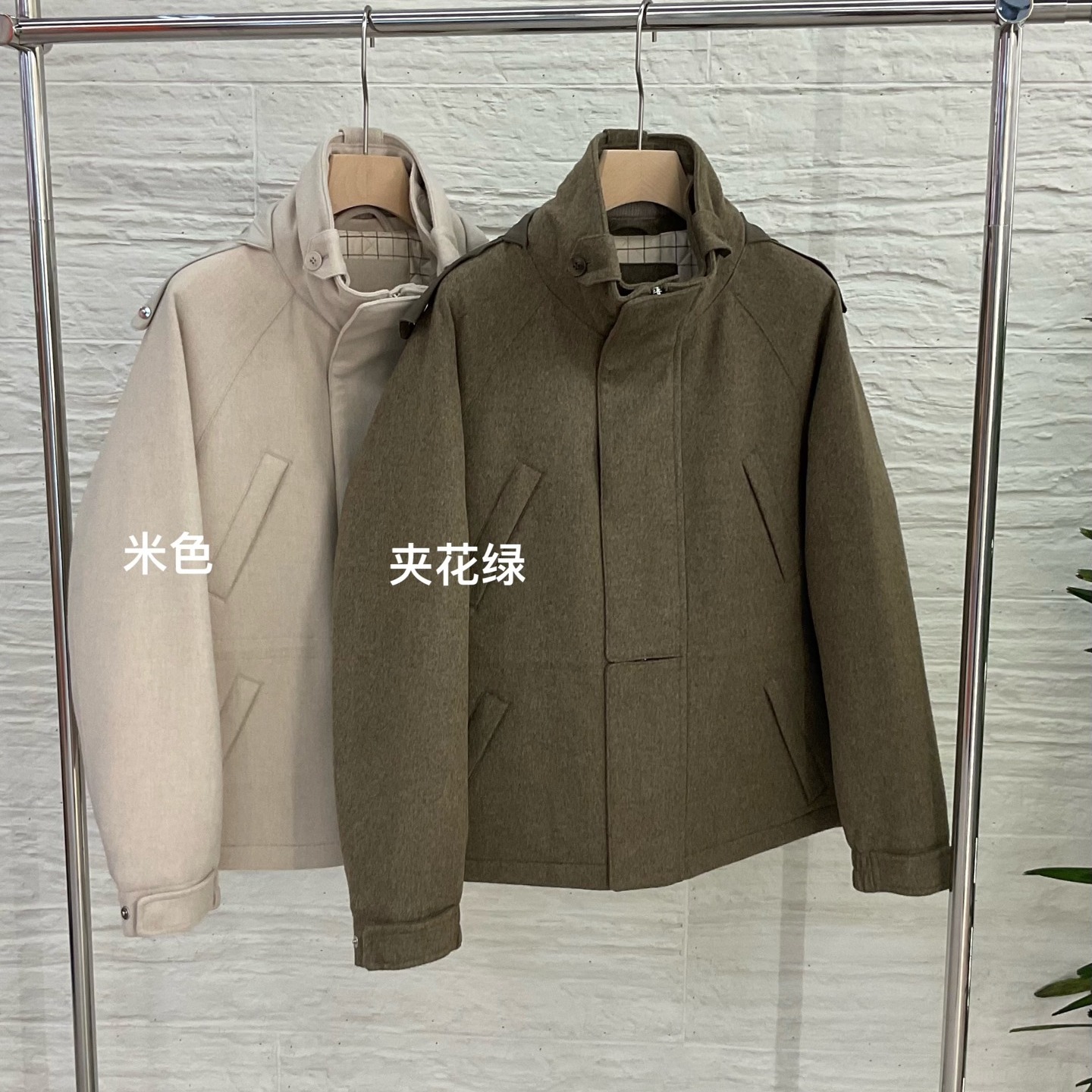 意大利LP羊毛混纺连帽夹克外套