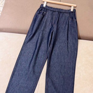 2025夏季新款BC100%纯棉牛仔裤女宽松直筒阔腿裤休闲百搭长裤子