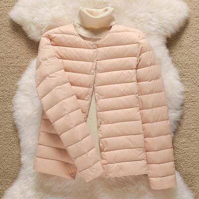 保秋冬新套款反季暖轻薄款圆ZQSV领羽绒服女内胆短款外韩版女装无