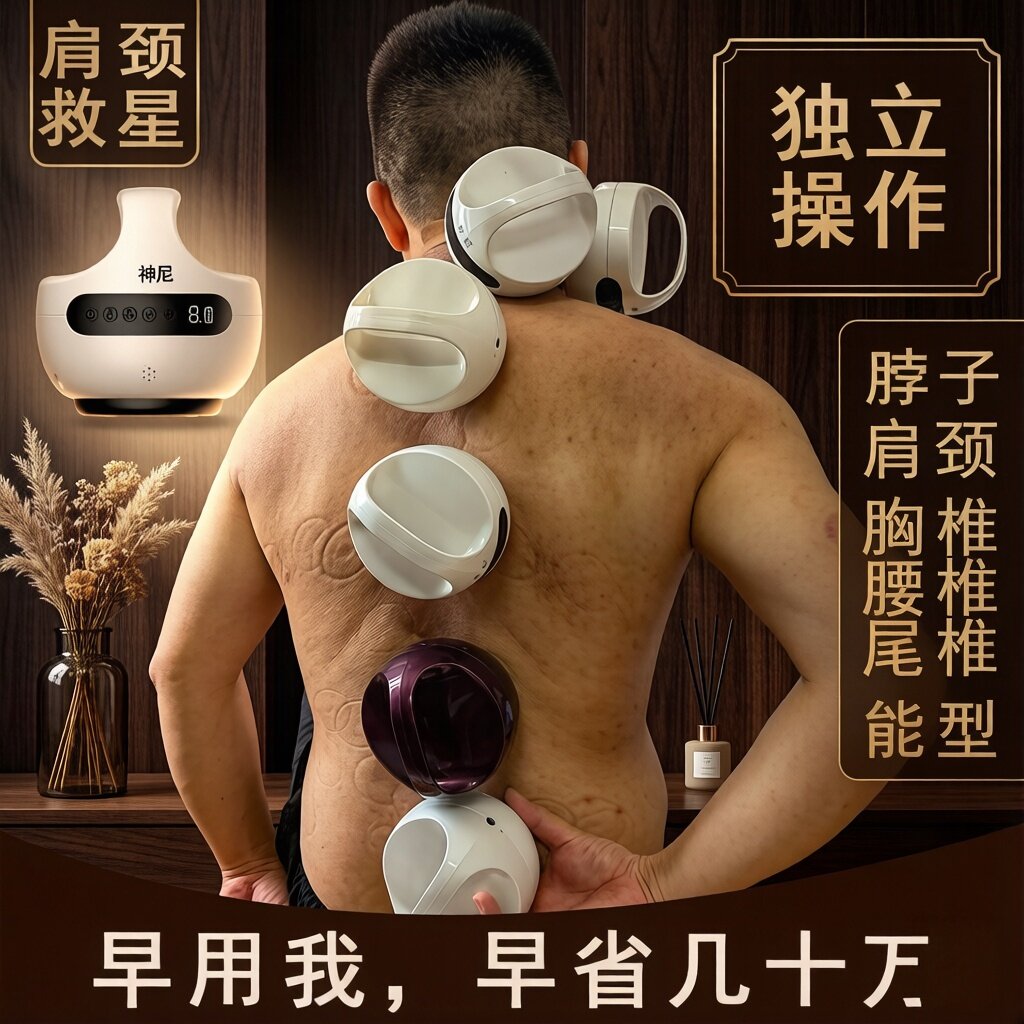 家用电动神尼按摩仪器肩甲缝富贵包肩颈全身脖子颈椎腰椎筋膜足部