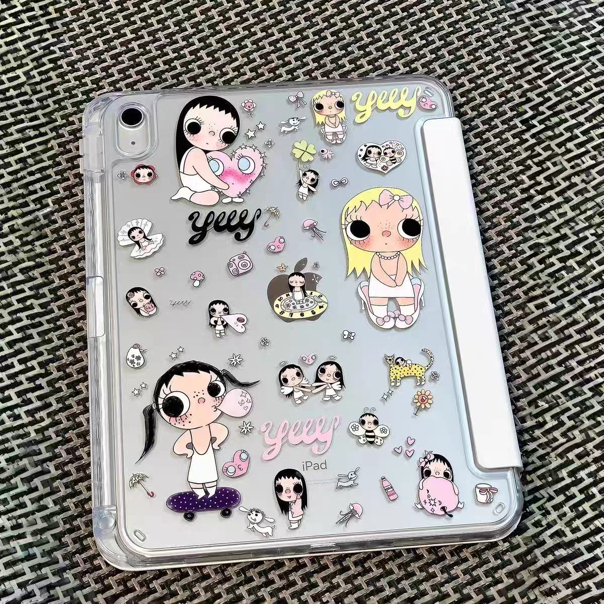 DIY小玉适应iPad保护壳air5平板保护套Air8代11英寸mini7亚克力防弯M3Y折Pro2026带笔槽4苹果电脑9全包边10代