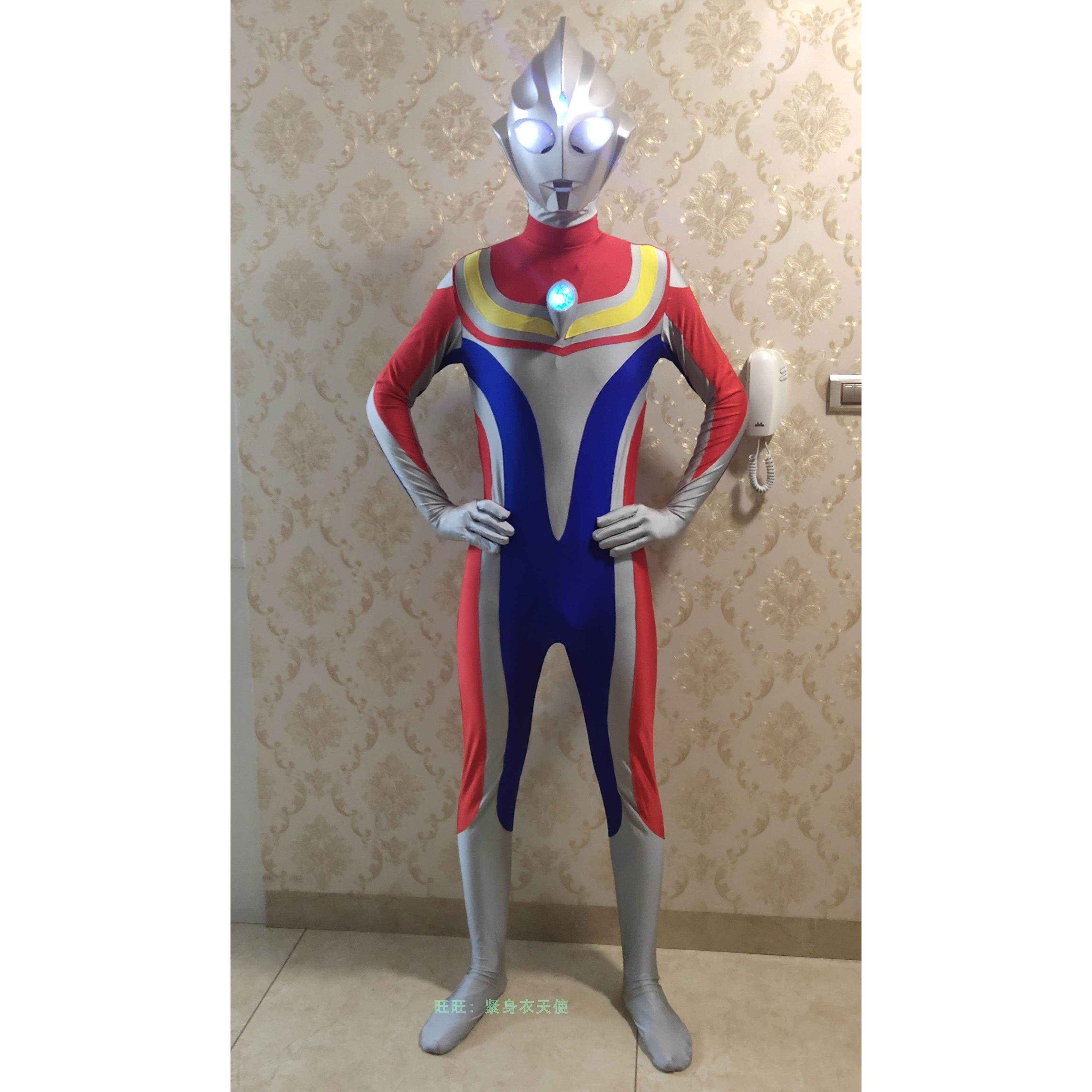 万圣节cosplay服装真人奥特曼cos表演服儿童成人戴拿奥特曼皮套