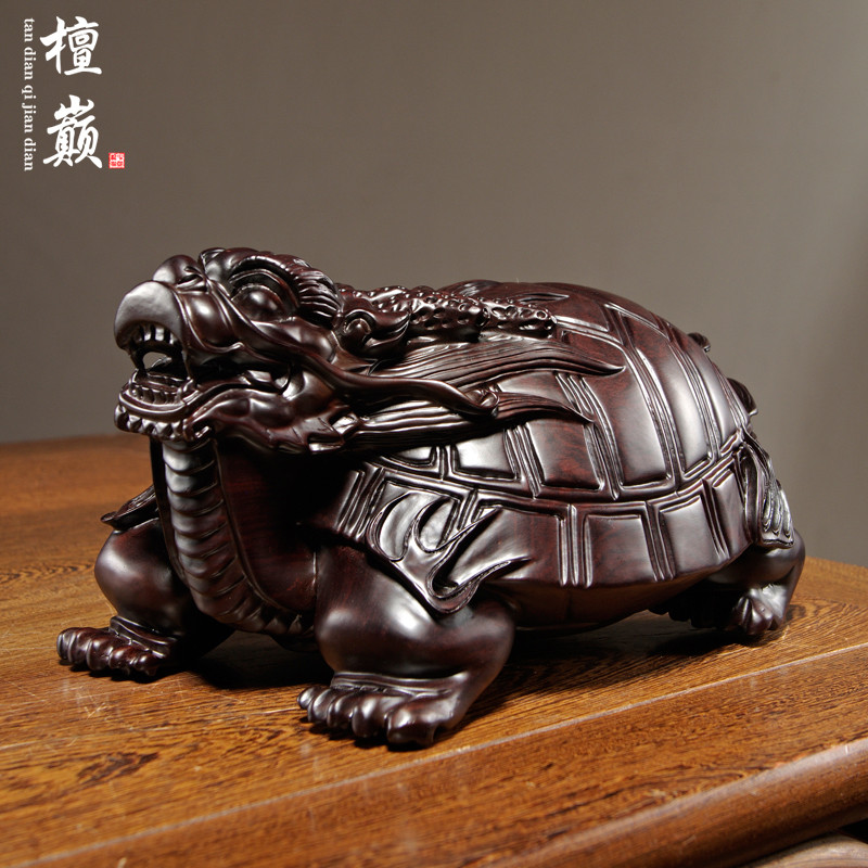 黑檀木长寿龟桌面装饰工艺礼品