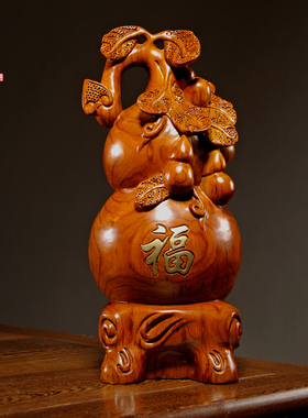 工艺木质雕刻家居客厅五福临门