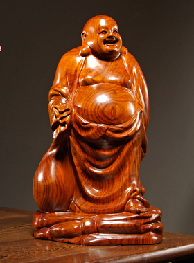 木雕弥勒佛像家居客厅工艺礼品