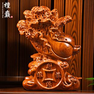 花梨木雕白菜摆件实木百财家居客厅商铺装 饰新居乔迁公司开业礼品