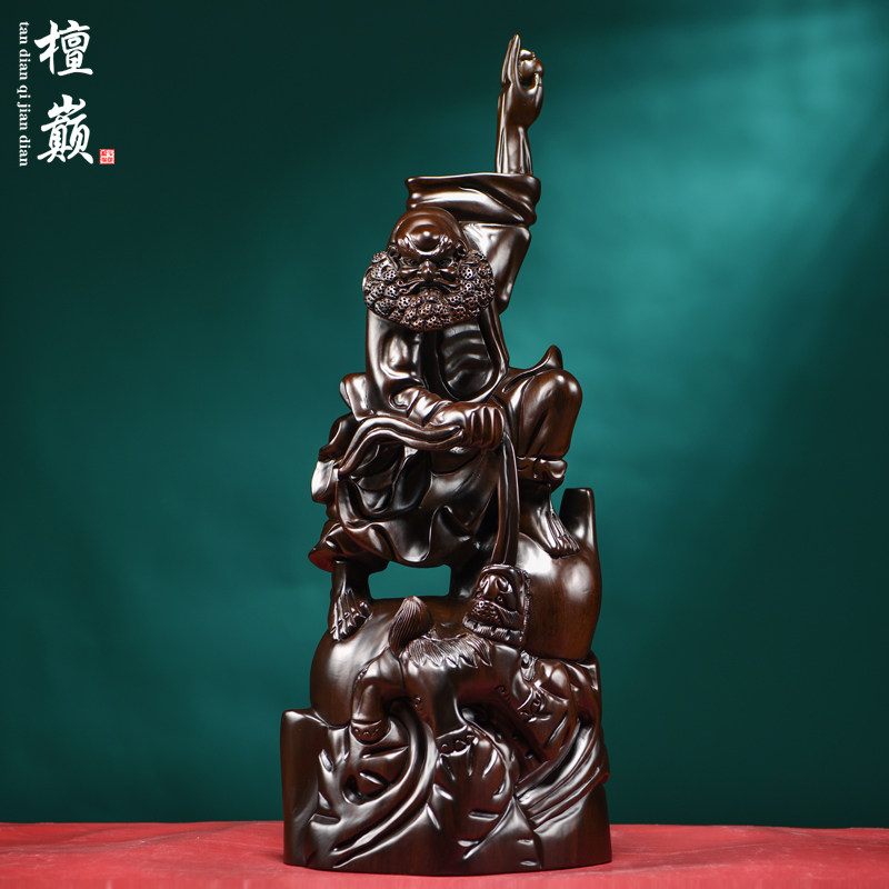 黑檀木雕达摩祖师佛像摆件装饰