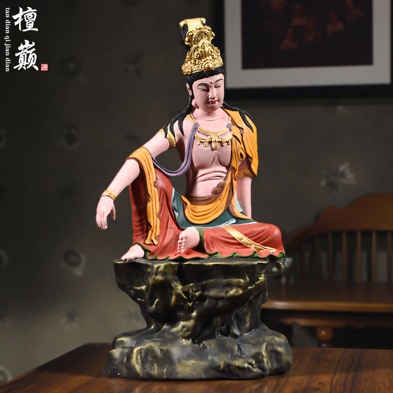 木雕自在观音菩萨佛像摆件观自在