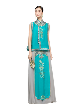 吉祥斋马夹盘扣纹绣国风礼服