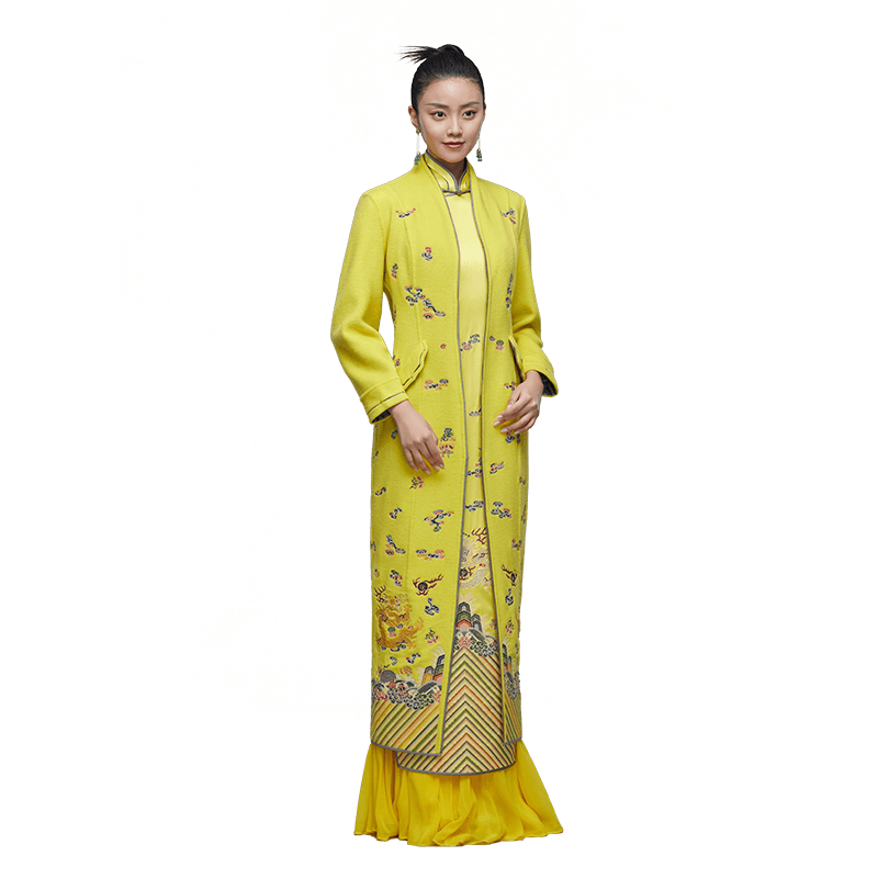 吉祥斋女装骊龙阁收身大衣冬装新款国风礼服羊毛聚会汉服正品