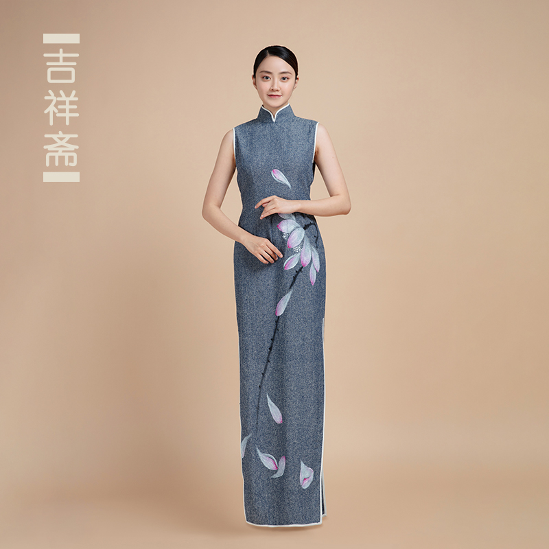 吉祥斋女装步步生莲长旗袍