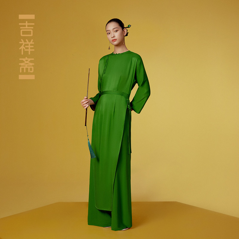 吉祥斋2023桑蚕丝奥黛旗袍图片