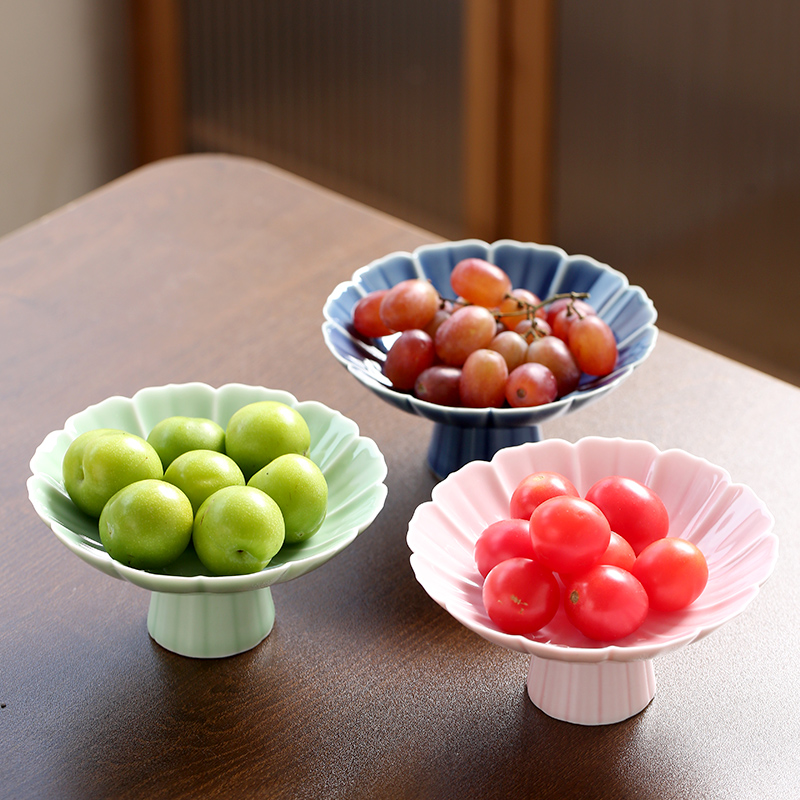 中式高脚茶点盘小号精致