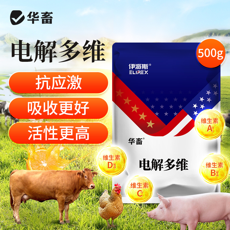 DB电解多维兽用鸡鸭鸽猪牛羊抗应激维生素补充电解质微量元素