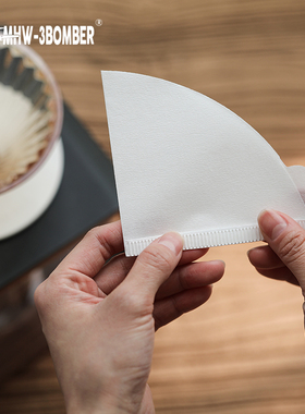 轰炸机MHW滤纸V60锥形滴漏咖啡漂白原木浆手冲折纸滤杯Hero滤纸