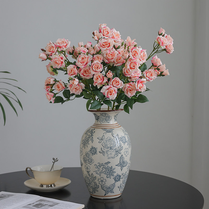玫瑰假花仿真花轻奢高端室内花艺摆设仿生花摆件装饰客厅餐桌花艺