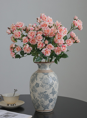 玫瑰假花仿真花轻奢高端室内花艺摆设仿生花摆件装饰客厅餐桌花艺