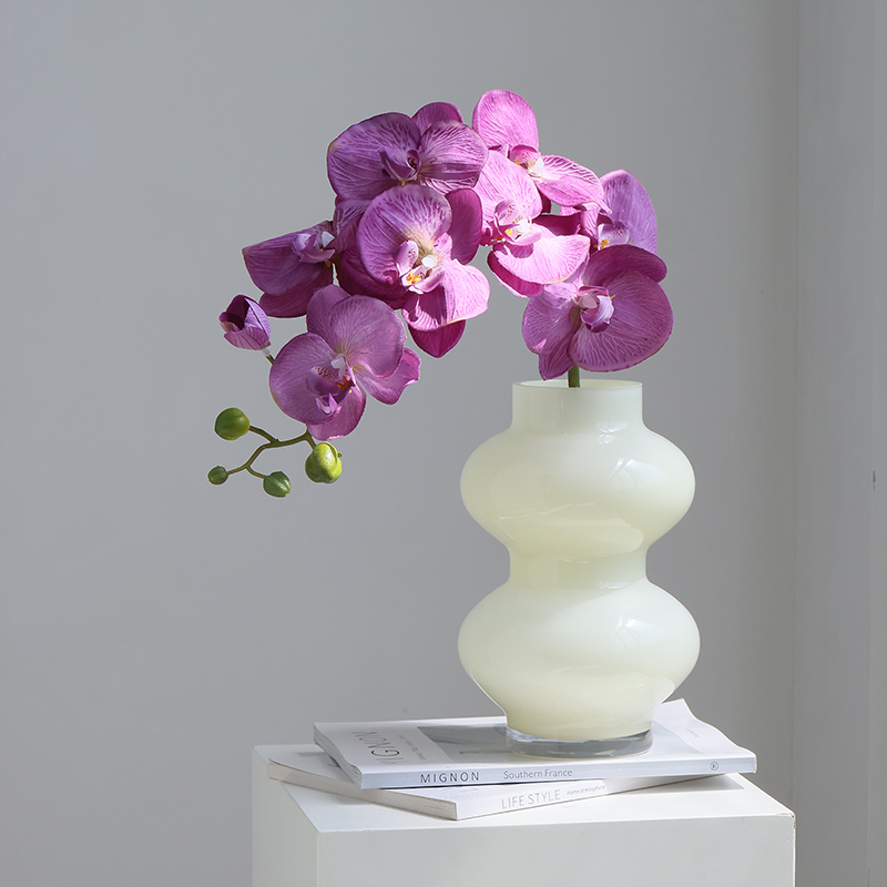 蝴蝶兰轻奢高端仿真花花艺摆件