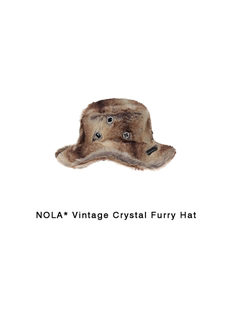NOLA* Vintage Crystal Furry 赫本风文艺复兴感水钻镶嵌毛毛帽子
