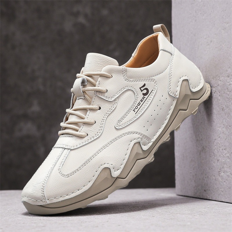 独立站大码男鞋真皮男潮鞋八爪鱼豆豆鞋男懒人鞋低帮休闲鞋子