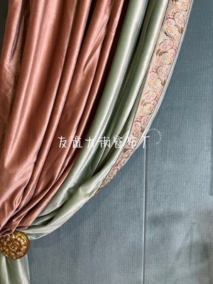 特价样品成品青瓷色中式遮光窗帘