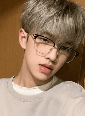 Jlou/痞帅斯文半框眼镜男高级感近视眼睛可配度数理工男眼镜框