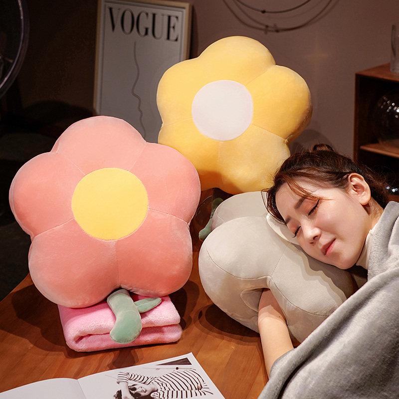 花朵抱枕被子两用空调毯午睡枕头车载靠枕办公室加厚折叠毯三合一,居家布艺,抱枕被,淘宝优惠券,粉丝福利购,淘宝优惠卷