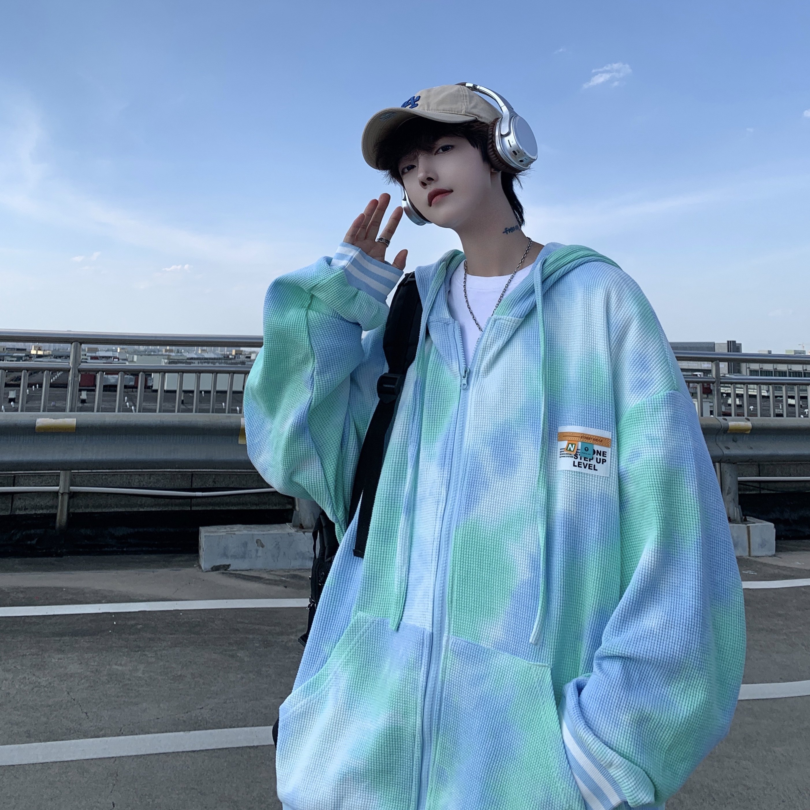 XZ-230-1-22W10港风cityboy宽松水墨扎染渐变休闲夹克开衫P78控98，男装夹克，星座230-1