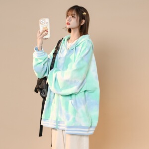 XZ-230-1W10春装新款中性风水墨扎染渐变休闲夹克P88控108大货足图片