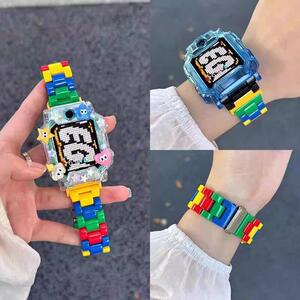 乐高积木适用小天才电话z11手表z10表带z9/z8a/z7s拼色z6保护套壳