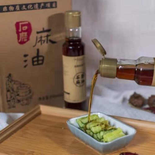 东堡石磨麻油香油九华山特产210ml*2瓶芝麻油调味料凉拌火锅油碟