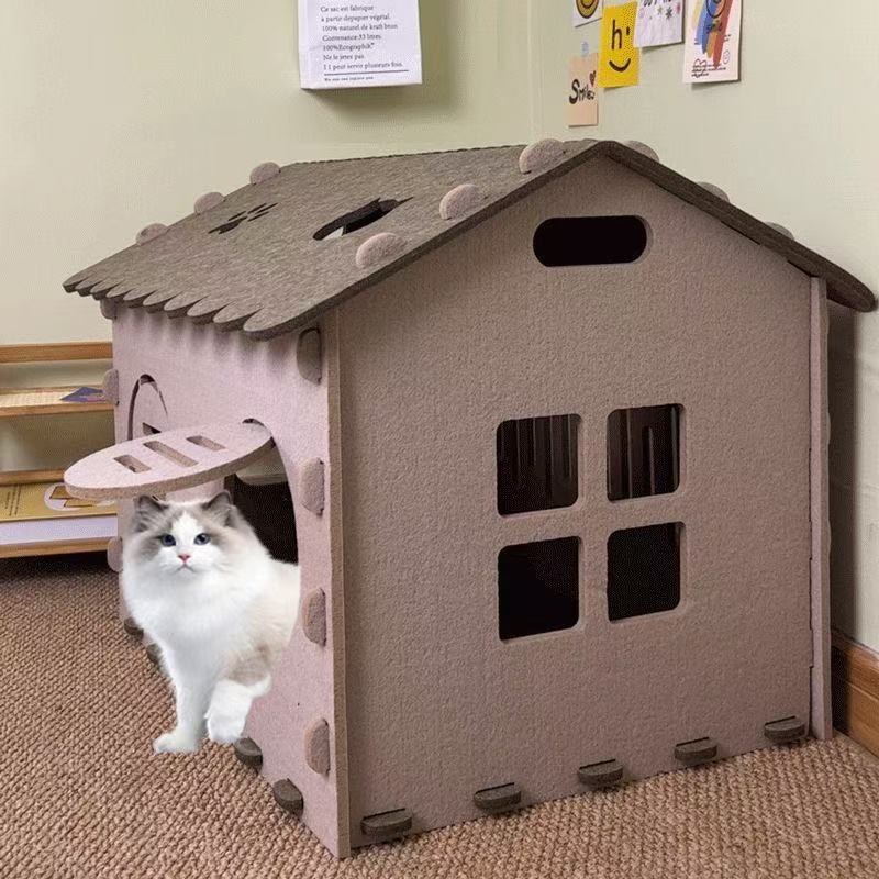 毛毡封闭猫窝四季通用耐抓不掉