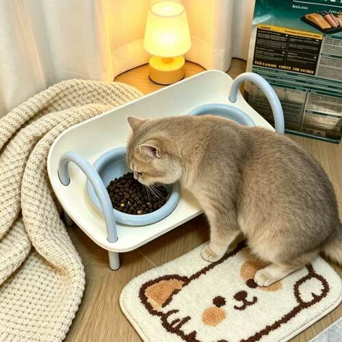 陶瓷猫慢食碗大口径防黑下巴