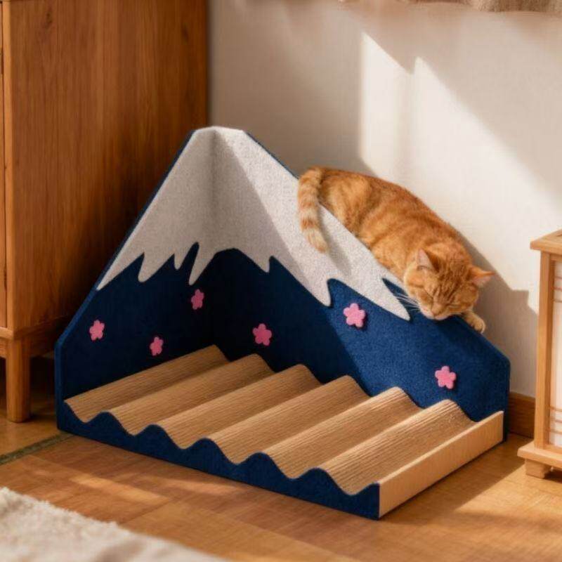 富士山造型瓦楞纸猫窝带抓板