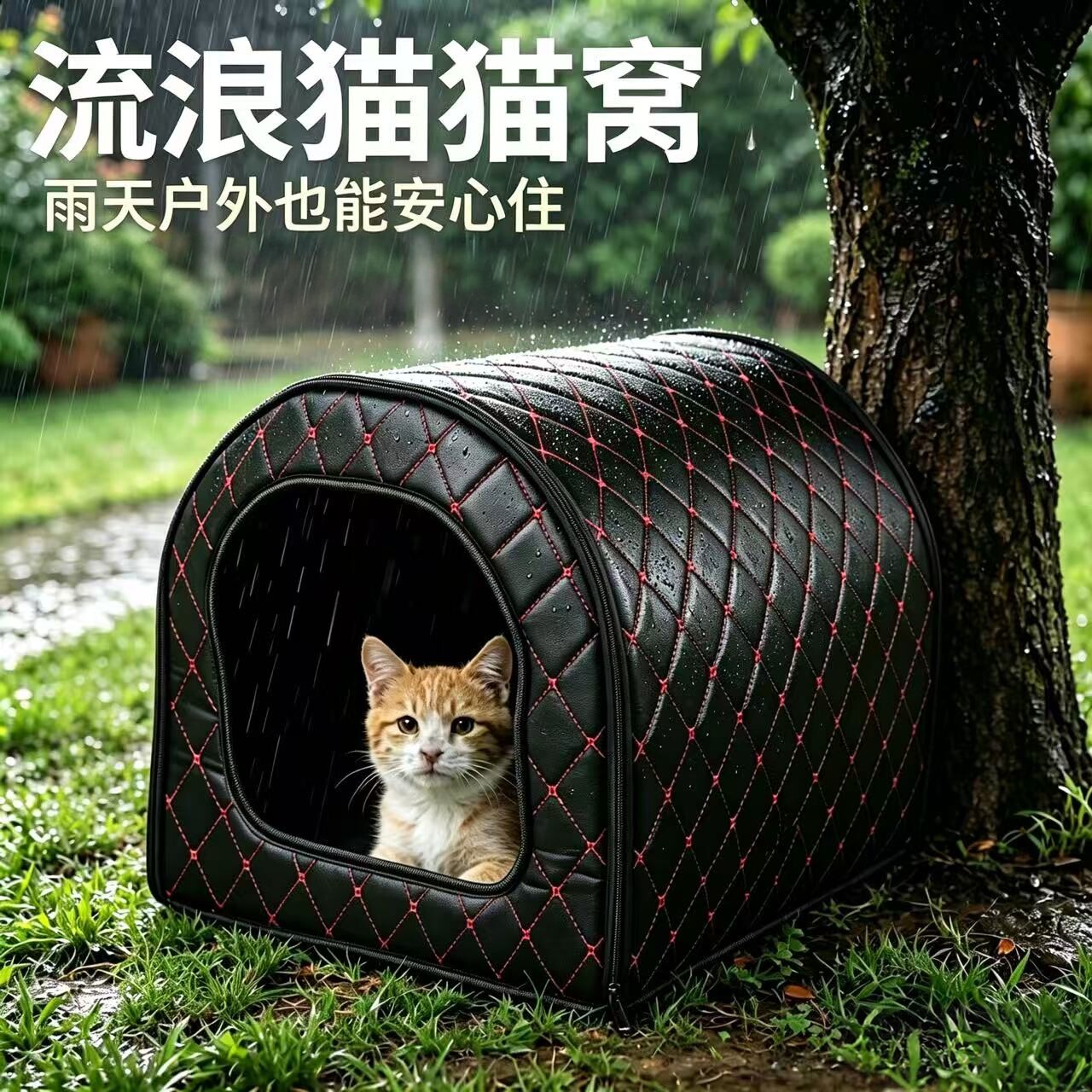 冬季流浪猫窝户外雨天保暖猫屋加厚猫咪别墅宠物窝防雨防水可折叠