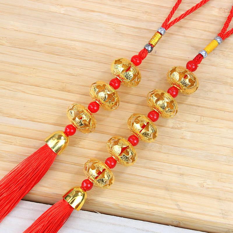 五金色福鱼灯笼铃铛挂件新年春节喜庆装饰挂饰精致汽车挂饰礼品