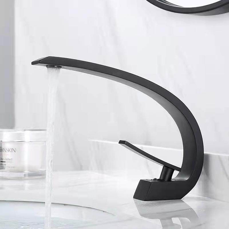 洗脸盆水龙头卫生间北欧浴室柜面盆冷热水龙头全铜加长嘴巴水龙头