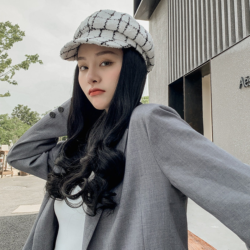 假发女长发帽子假发可拆分魔术贴假发片梨花卷发片帽高温丝假发