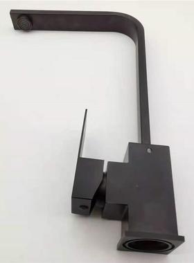 黑色不锈钢菜盆龙头 可旋转洗菜盆龙头 七子管厨房冷热水龙头定制