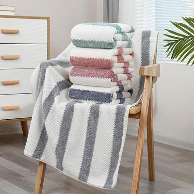 珊瑚绒浴巾中国结加厚男女大毛巾成人柔软裹巾宽条菠萝格浴巾