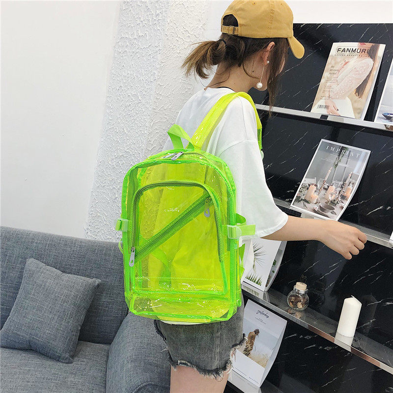 韩版塑料糖果色包包荧光包果冻男女学生书包双肩包春夏包街头潮流
