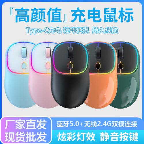 type-c充电无线鼠标蓝牙双模笔记本电脑家用办公女生