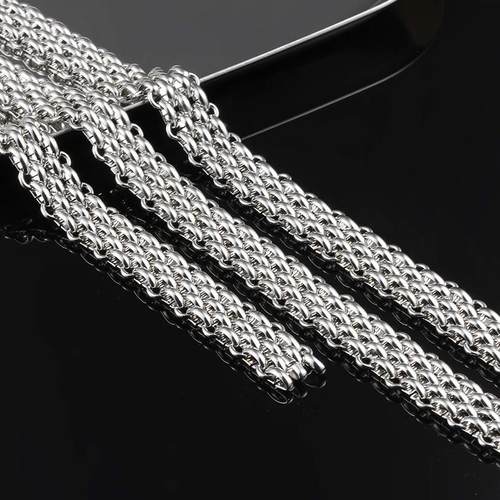 新款不锈钢三排链手表链光面链条 DIY项链手链时尚包链钛钢饰品链