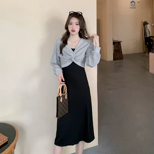 桔梗上衣吊带裙两件套女连衣裙网红韩版 裙子 女装 法式 2022春季 新款